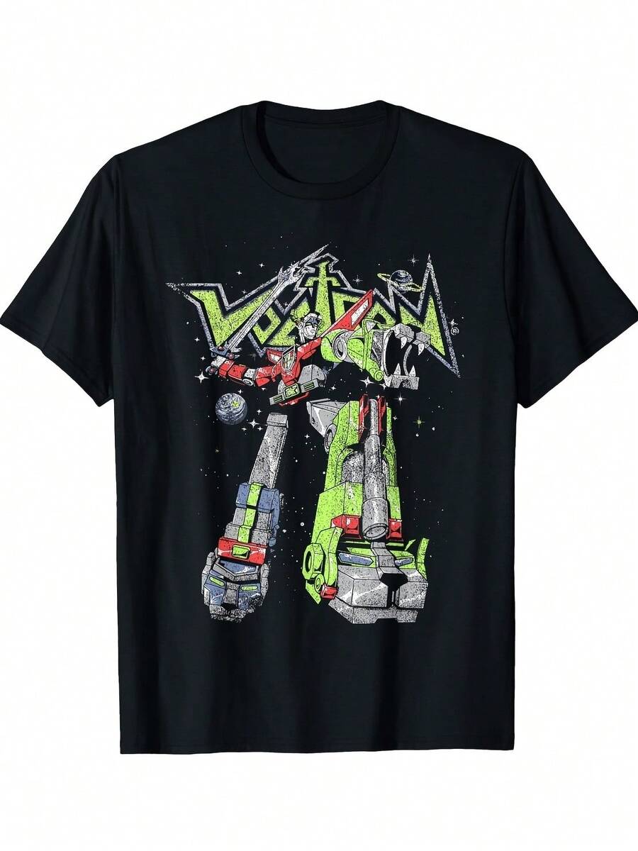 Voltron De Ohe Unrse Defens Stance Portrait T-ShirtAll Season 220g Cotton Single Sided Printed Crew Neck Short Sleeve T Shirt _1 - Đen 54 - Xem 1