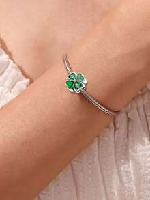 1件925纯银花朵串珠吊坠，适合女士手链、手镯DIY饰品制作和日常搭配，学生返校必备用品 - 款式2 - 查看 4