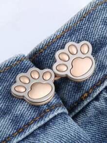 4件装猫爪腰带，无需缝纫或工具，可调节腰部纽扣夹，牛仔裤/裙子腰部固定器，使腰部更显纤细，亮银色可拆卸可重复使用扣针，适合女性、男性、学生、青少年、女大学生、年轻职业人士。 - 彩色 - 查看 10