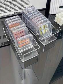 Transparent Acrylic Nail Art Display Box, Transparent Acrylic Dust-Proof Nail Art Display Box, Transparent Acrylic Jewelry/Card Storage Box - Multicolor - View 9