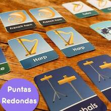 Juego de Memoria para Niños y Adolescentes de los Instrumentos Musicales en Inglés | 50 Piezas | Tarjetas de 7x10 cm | Juego de Mesa | Memory Game Music,37493771 - Multicolor - Ver 6