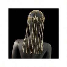 New Shiny Rhinestone Women Tassel Hair Chain Fashion Rhinestone Headpiece Hair Accessories For Stage Performance - 彩色 - 查看 3