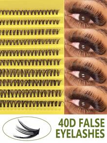 200pcs 30D/40D/80D D-Curl Volumizing False Eyelashes Set, DIY False Eyelashes Set, Super Thick Black False Eyelashes Set, Daily Makeup Black False Eyelashes Set, D-Curl Volumizing False Eyelashes Set, Black Individual False Eyelashes Set (200pcs), 8-16mm Mixed Individual False Eyelashes Set, DIY At Home, Rizos D-Curl Volumizing False Eyelashes, Mini Travel & DIY Eyelash Set, Individual False Eyelashes, False Eyelashes - D - View 2