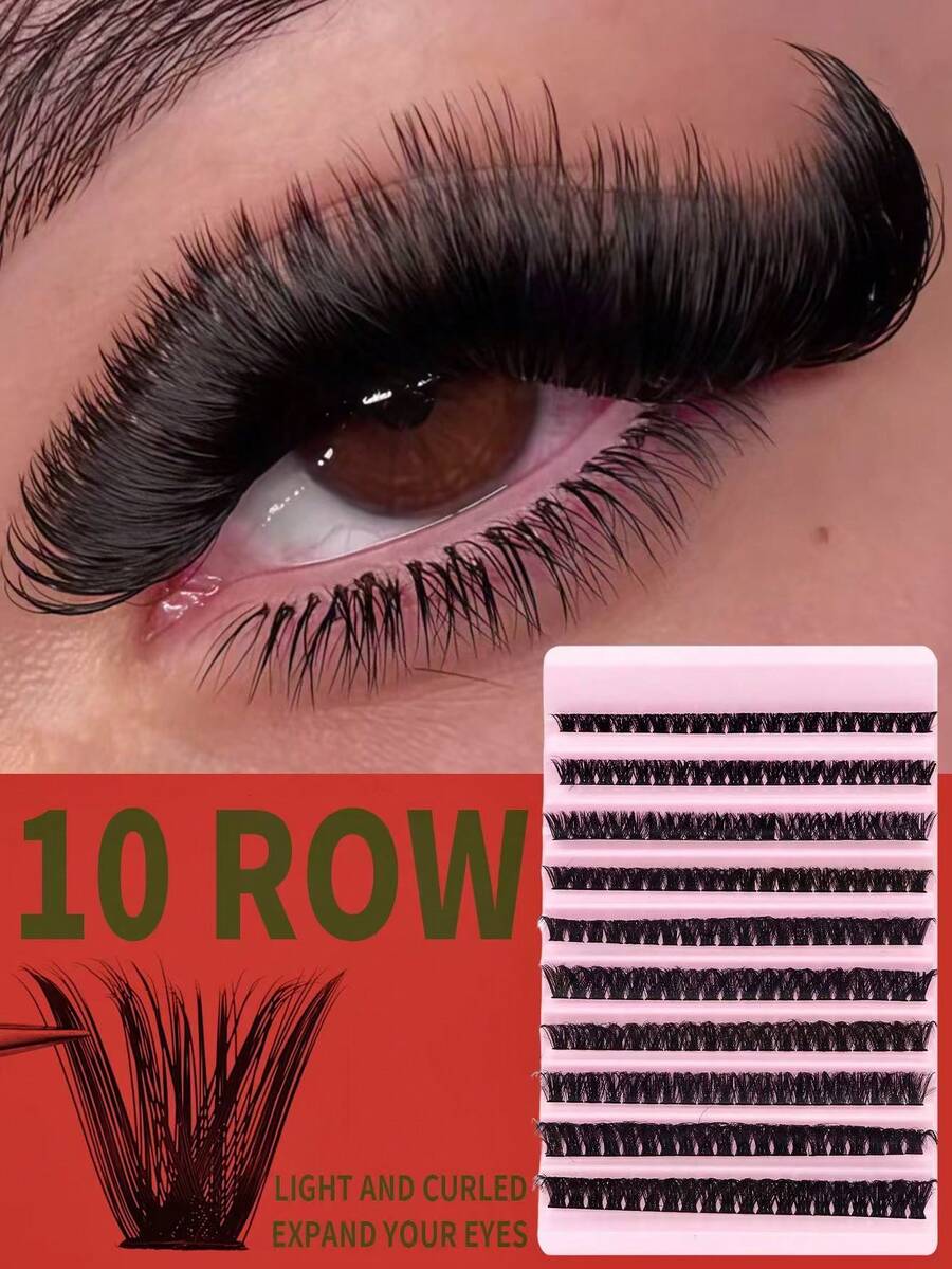 8-16mm D Type Curl DIY 200 Pieces False Eyelashes, 80D Fluffy And Thick Single False Eyelashes, Imitation Mink Eyelashes, Reusable Eyelash Clusters, Eyelash Clusters, Single False Eyelashes, Eyelashes, False Eyelashes - D - View 1