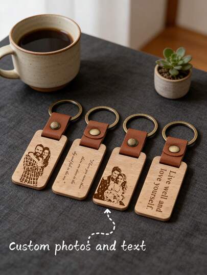 1/2 قطعة سلسلة مفاتيح خشبية مخصصة، قابلة للتخصيص بنقوش وكتابات محفورة، مناسبة لإكسسوارات سلاسل المفاتيح، علاقات الحقائب، تميمات سلاسل المفاتيح، ديكورات الغرف، زينة المكتب، هدايا مثالية لعيد الحب، هدايا المعمودية، عيد الأب، هدايا عيد الميلاد