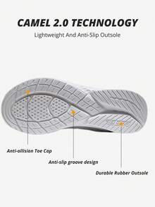 CAMEL CROWN Zapatillas de running casuales para hombres, zapatillas deportivas transpirables, antideslizantes y ligeras para otoño - Gris astilla/gris frío - Ver 2