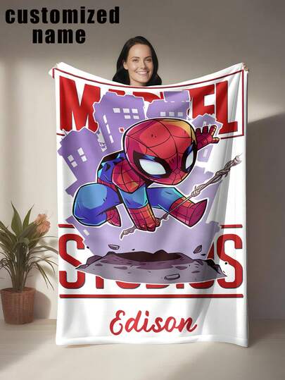 Marvel Manta personalizada con diseño único de Spider-Man, versátil para cama, sofá, coche, oficina, camping y viajes, suave, cómoda, ligera, cálida para todas las estaciones, fácil de cuidar