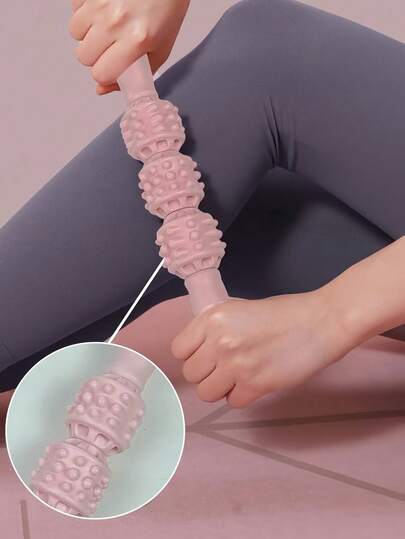 筋膜肌肉按摩滚轮多功能按摩棒，适用于腿部、小腿、背部、肩部和大腿的瘦腿按摩，男女通用瑜伽按摩棒，肌肉放松瑜伽健身配件