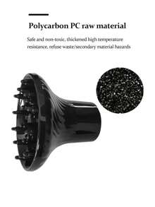 1pc Hair Dryer Diffuser, Black Blow Dryer Concentrator Curl Volumizing Attachment, Salon Hairstylist Professional Styling Tool, Compatible With Multiple Blow Dryer Models - Black - View 4
