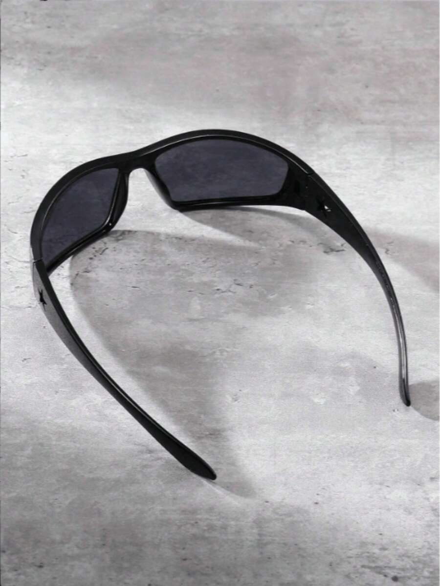 1 st moderiktiga stjärnformade ihåliga unisex Y2K sommarstrand personliga modeglasögon - Svart - Visa 1