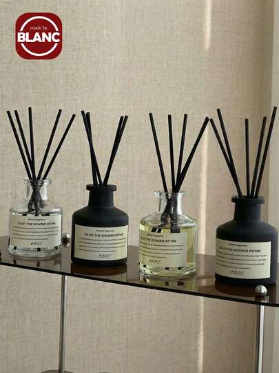 1Set (1 Bottle Fragrance Oil + 4pcs Diffuser Sticks) Flameless Home Fragrance Oil Room Diffuser Set For Long-Lasting Aroma, Suitable For Bedroom, Bathroom, Living Room, Etc. Gifts Birthday Graduation