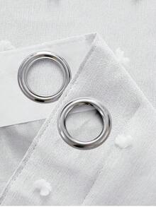 1pc Double-Layer Blackout Curtain With Metal Rings, Available In Beige, Pink, Gray, Dark Gray, Green, Double-Layer Thermal Insulation, Top Metal Rings For Easy Hanging - Suitable For Living Room, Bedroom, Office, Holiday Decor, All Seasons - Light Grey - View 6