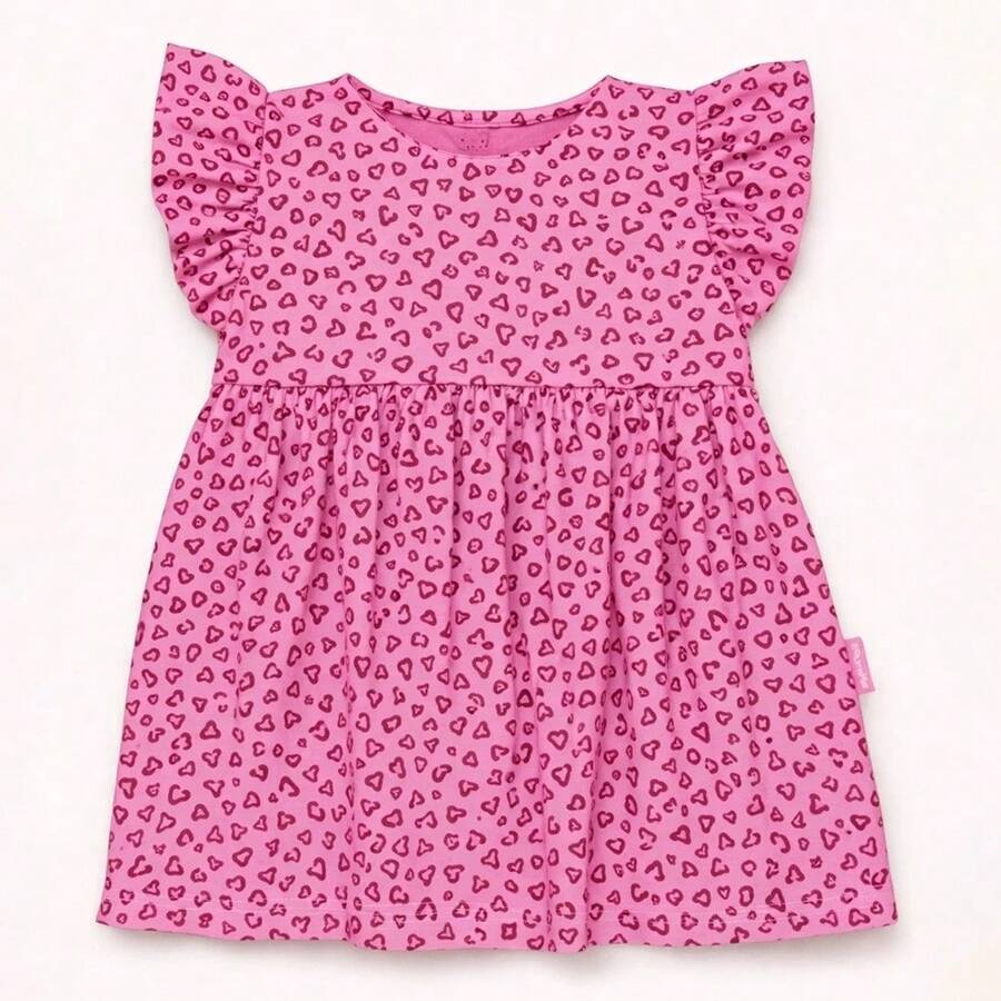 Comfortable And Lightweight Printed Summer Baby Dress - Pink - View 1