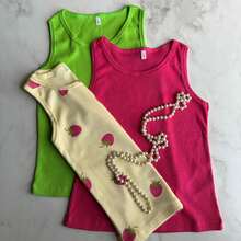 Set Of 3 Sleeveless Tank Tops For Girls, Assorted Colors, For Summer Holidays - Nhiều màu - Xem 2