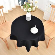 [Free Shipping]Small Square Tablecloth 36x36 Inch Washable Polyester Side Table Cloth Solid Black Heavy Duty End Table Cover For Dining Home Party - Black36inchx36inchSquare - View 9