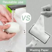 1 Piece Reusable, Washable Lint Roller - Strong Adhesive For Removing Lint And Dust From Pet Hair, Clothes, Furniture, Fabrics. (Green White) - Friendly Choice - Multicolor - View 5