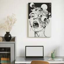 Tomie Kawakami Canvas Print: Ito Junji Anime, Ideal For Home, Office Wall Decor,Japanese Living Room Bedroom Wall Decor - Black - View 6