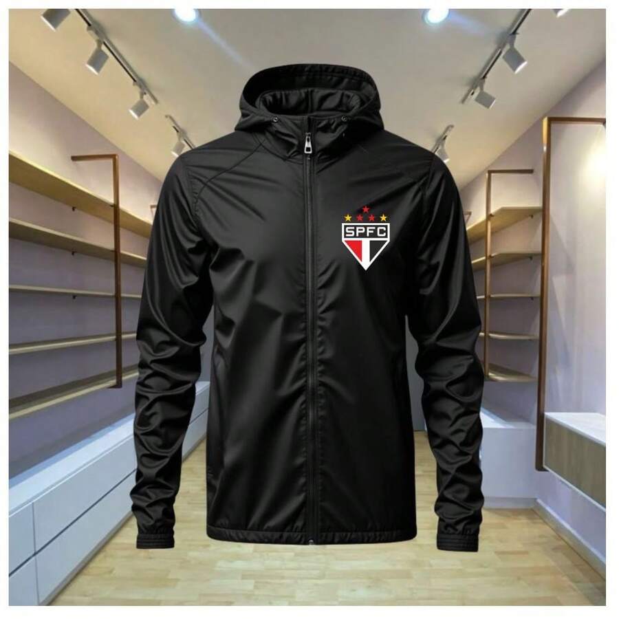 Simple São Paulo Windbreaker - 黑色 - 查看 1