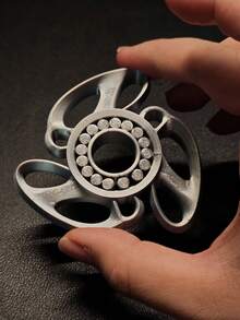 Butterfly Feather Pressure Relief TopEDC,3D Printed One-Piece, No Hardware, Biometric & Tech Vibe, Super Smooth Spin - Silver - View 6