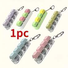 1 Creative Stress Relieving Mechanical Keychain, Keyboard Keychain Stress Relieving Finger Button Adult Gift Release Stress, Car Keychain, Finger Pressing Keychain, Calming Keychain, Focused Relaxation Unlock Keychain Birthday Gift Party Gift Festival Gift - Multicolor - View 8