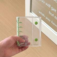 1个M5高透明便携式活页夹，简约5孔双扣软皮活页夹，适用于日记本、活页套装、透明内页替换装、PP材质替换页、密封笔记本、贴纸笔记本、照片收纳袋、韩流照片收纳文件夹、活页内页、贴纸活页夹 - 彩色 - 查看 17