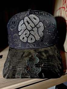 Gorra dandy Hats sad boyz junior h Negro Ajustable Liso - Negro - Ver 7