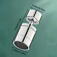 1个360°旋转双模式水龙头，黄铜合金接头 - 紧凑型厨房水槽和浴室水龙头，带双喷头 - 銀色 - 查看 11