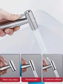 Bộ vòi xịt vệ sinh cầm tay áp lực cao - Bộ vòi xịt vệ sinh gắn tường - Vòi xịt vệ sinh cầm tay bao gồm vòi xịt cầm tay, ống mềm dài 59 inch và giá đỡ gắn tường không cần khoan - Cấu tạo bằng nhựa bền chắc - Thiết kế đa chức năng - Tăng cường hiệu quả làm sạch phòng tắm - Thiết kế tối giản, thanh lịch - Lý tưởng cho nhà ở, khách sạn, căn hộ, ký túc xá, phòng tắm và nhà vệ sinh xe RV - Phụ kiện thiết yếu cho phòng tắm và phòng vệ sinh hiện đại - Món quà hoàn hảo cho việc cải tạo phòng tắm - Bạc - Xem 6