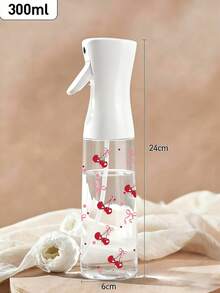 Cherry Bow Tie Pattern Clear PET Refillable Travel Spray Bottle, Multi-Purpose Fine Mist Spray Bottle For Travel And Business Trip,Makeup Remover Dispenser, Reusable Hair Spray Bottle, Continuous Water Mister, For Hair Styling, Cleaning, Plants, Facial Moisturizing