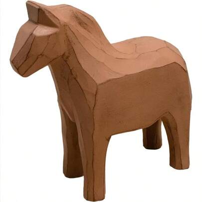 【木彫り風×幸せを呼ぶインテリア】 貯金箱 マネーバンク 木彫り オブジェ ウマ アニマル インテリア ブラウン 北欧 ナチュラル ギフト 幸運 ダーラナホース