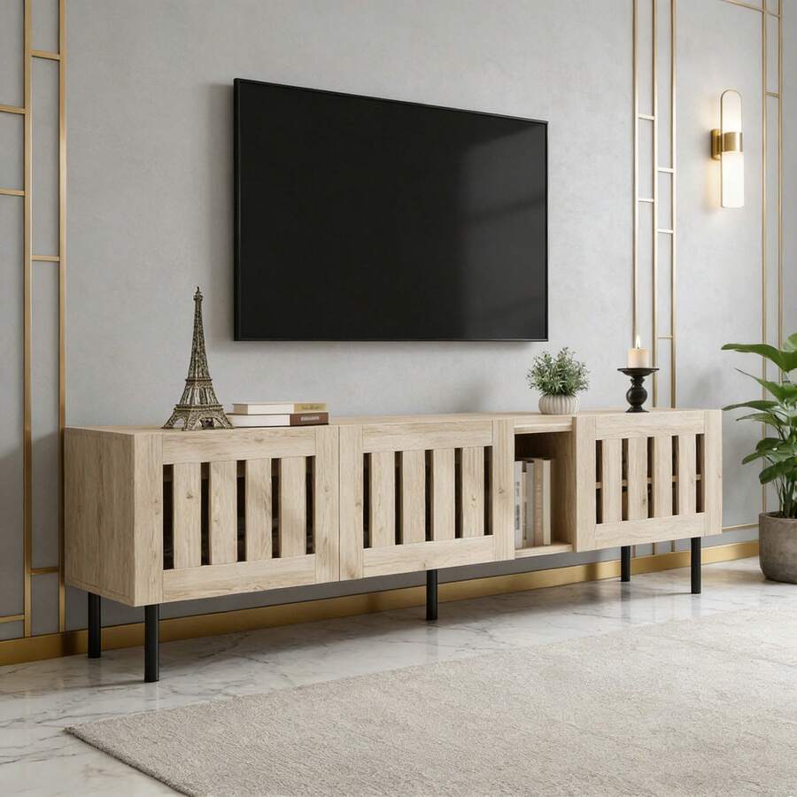 Muebles para televisión y centros de entretenimiento - Natural + MDF - Ver 1