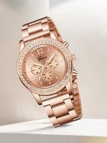 1Pc Women's Quartz Watch Fashionable, Elegant And Gorgeous Rhinestone Minimalist Digital Scale Retro Dial Used For Daily Wear Decoration Or Holiday Gifts For Mothers And Friends - Multicolor - View 4