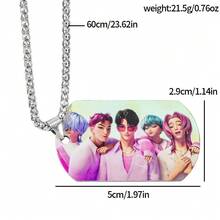 New K-Pop Witch Girl Group Stainless Steel Metal Print Pendant Necklace, Cartoon & Anime Merchandise - Multicolor - View 7