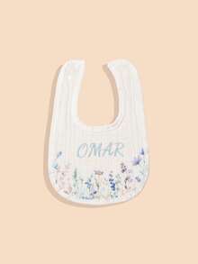 1pc Custom Text Embroidered Baby U-Shaped Bib, Soft & Comfortable, Absorbent & Breathable, Suitable For Boys & Girls, All Seasons, Newborn Gift - Multicolor - View 9