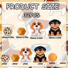 25/32 piezas Nuevo juego de cuentas de silicona con diseño de cachorro 3D lindo - Tonos de piel, rojo ladrillo, negro, blanco, naranja con forma de cachorro - Cuentas con diseño de personajes animales adorables - Ideal para llaveros DIY, collares, pulseras, bolígrafos decorativos, joyería y artesanía de colgantes - Adecuado para regalos de vacaciones y cumpleaños - Serie de perros de compañía - Ver 17