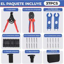 Kit de herramientas de crimpado solar con mango de PVC, herramienta de crimpado de conectores solares multifuncional a prueba de lluvia para la industria - 1 - Ver 5