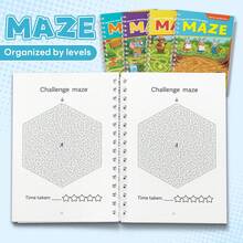 Alfombra de laberinto lógico para niños | 4 opciones de edad | Planificación de rutas, caminos de decisión y desafíos de laberinto | Elige 1 libro solamente - Libro del laberinto - Ver 4
