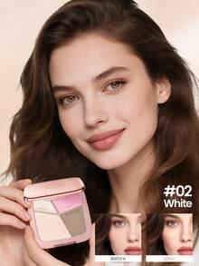 COLORKEY 17克高光修容盘，腮红盘，多用途哑光彩妆盘，可用于提亮、腮红、修容、眼影和塑形，品牌化妆品，适合女性和女孩，完美适用于秋冬季节、Y2K时尚、生日、圣诞节礼物、派对必备、最佳配色、情人节礼物 - 02 White - 查看 6