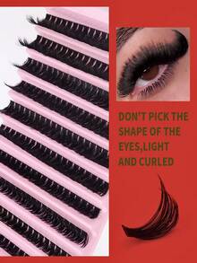 8-16mm D Type Curl DIY 200 Pieces False Eyelashes, 80D Fluffy And Thick Single False Eyelashes, Imitation Mink Eyelashes, Reusable Eyelash Clusters, Eyelash Clusters, Single False Eyelashes, Eyelashes, False Eyelashes - D - View 7