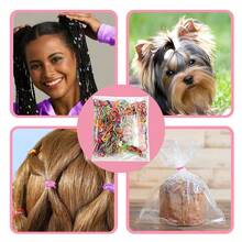 600/1200pcs Colorful Elastic Hair Ties, Random Color, Hair Accessories Head Accessories - Blue - View 10