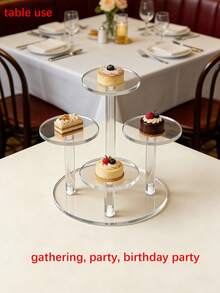 1个亚克力蛋糕架，4/7/9层圆形透明蛋糕展示架，圆形纸杯蛋糕架，亚克力甜点架，蛋糕展示树，项链/耳环/手镯/手表展示架，珠宝展示架，收藏品展示架，汽车模型展示架，手办展示架，适用于派对、婚礼、生日、珠宝店、收藏馆、家庭、商场、超市、斋月、情人节等场合。 - 彩色 - 查看 5