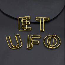 26个英文字母回形针，学生学习字母夹，桌面数据整理夹，金属文件夹夹，办公文件整理夹，26个/套 - 彩色 - 查看 1