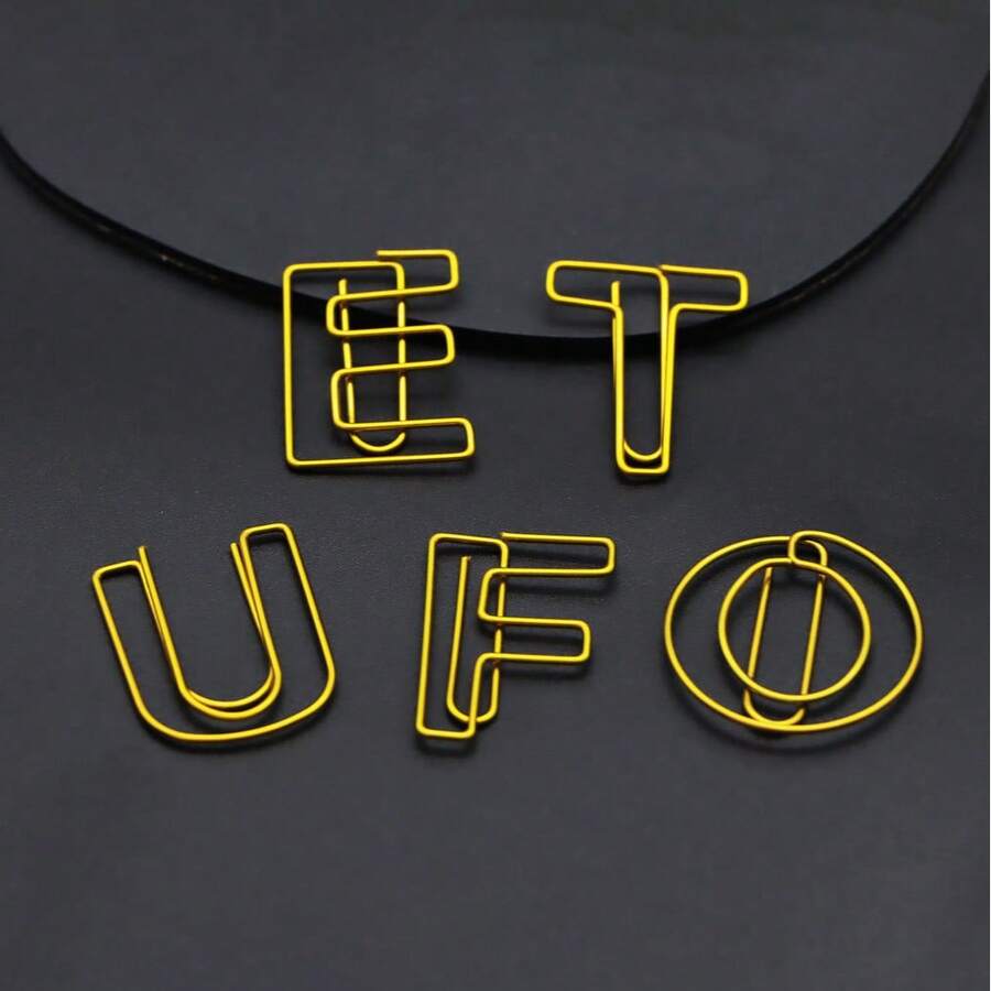 26个英文字母回形针，学生学习字母夹，桌面数据整理夹，金属文件夹夹，办公文件整理夹，26个/套 - 彩色 - 查看 1