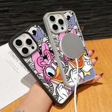 Disney Patterned Phone Case. Mickey Mouse, Stitch, Donald Duck, Minnie Mouse, Goofy, Pluto, And Daisy Duck Pattern. Magnetic Phone Case.  Compatible With IPhone 17, 16, 15, 14, 13, 12 Pro Models And Galaxy, Offering Shockproof Protection. A Special Gift For Family, Friends, Birthdays, Holidays, And Special Occasions. A Stylish And Fun Accessory To Brighten Up Your Device With What And What Flair. - 粉色 - 查看 5