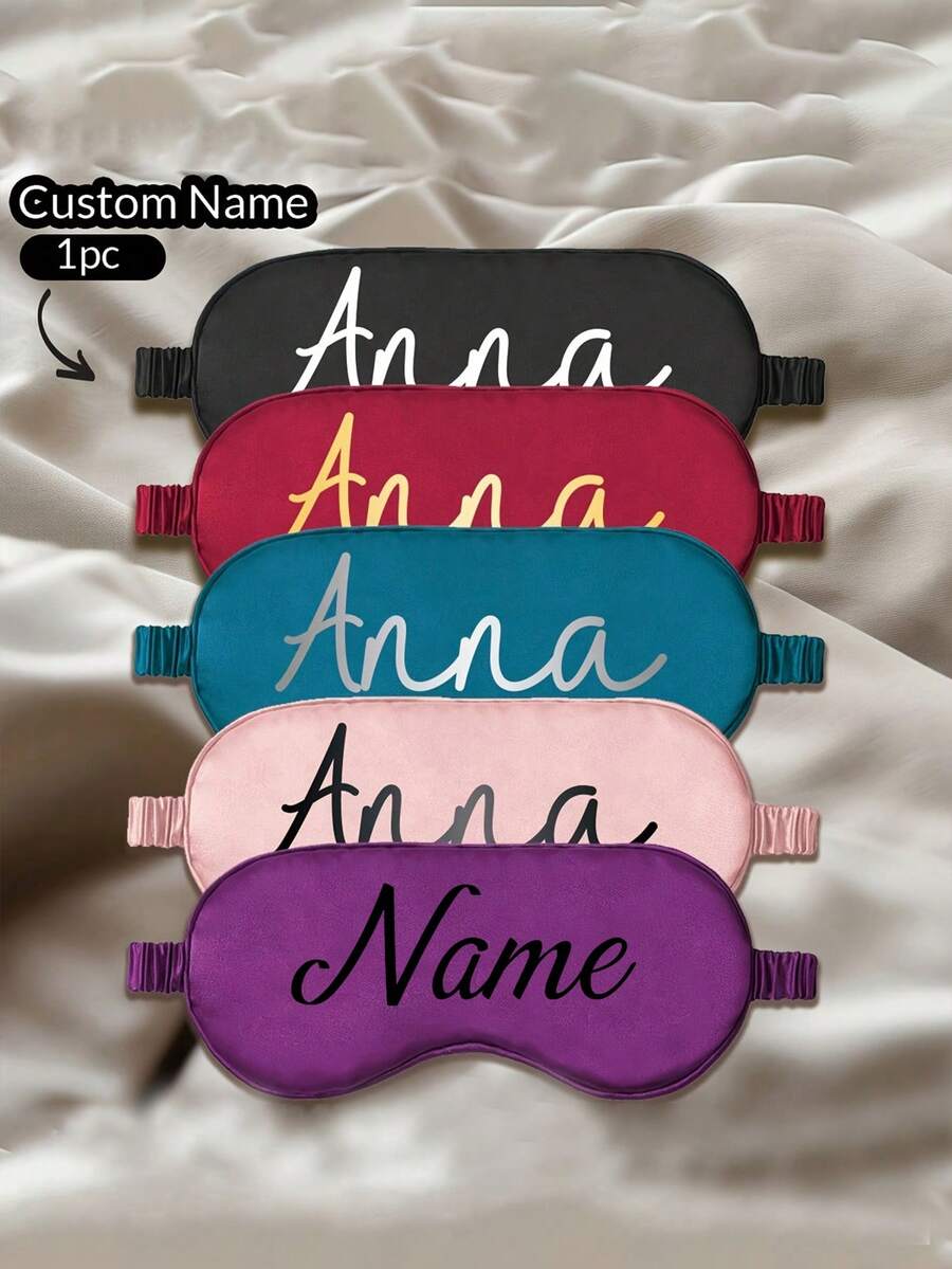 1PC Custom Sleep Masks - Personalized Sleep Masks With Custom Names, Customizable Eye Masks, Custom Travel Eye Masks, Customizable Bridal Eye Masks, Travel Essentials, Wedding Gifts, Party Favors, Bride And Groom Gifts, Valentine'S Day Gifts - Multicolor - View 1