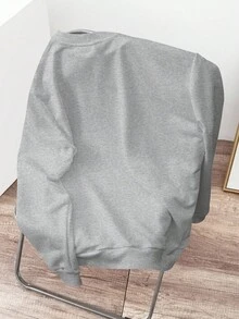 Sudadera De Cuello Redondo Casual Y Holgada Cómoda Para Hombres Con Gráfico Retro Del Longhorn De Texas Estadounidense, Estilo Callejero Hip Hop - Màu Xám nhạt - Xem 5