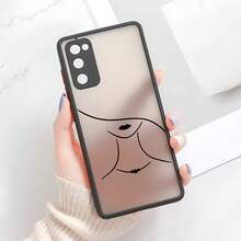 1pc Shock-Proof Matte Skin Minimalist Transparent Hard Case With Artistic Cartoon Lip Print Pattern, Compatible With Apple 12 Pro Max/13 Pro Max, Galaxy A56, Honor X7b, OnePlus 11 - Black - View 5