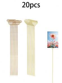 40pcs/20pcs Metal Gift Card Holder Rods, Suitable For Bouquets, Wedding Centerpiece Decor, Photo Frame Rods, Card Flower Stands, Applicable For Graduation, Wedding, Mother's Day Gift Packaging Card Holders - Gold - View 15