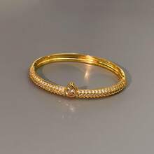 VKHK 1件奢华全镶钻锆石手链，适合女士日常及婚礼佩戴，礼品 - 彩色 - 查看 6