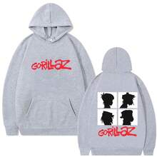 Rock Band  Demon Days Album Graphic Hoodie Men Women Punk Oversized Hooded Tracksuit Male Retro Gothic Pullover Hoodies - Black - View 9